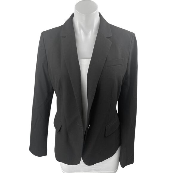 Ann Taylor Women's Black Long Sleeve Single Button Blazer Coat Jacket Size 6 - Picture 1 of 3